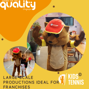 Progimpex, Pluche Knuffels Maken, Maatwerk Mascottepakken, Tennis Sport Mascotte, Franchise Opties, Maatwerk Mascotte Pakken Kids Club