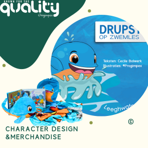 Progimpex Pluche Knuffels Maken, Merchandise Kinderboekje, Drinkfles, Zwemtasje, Handdoek, Pluche Knuffel, Sleutelhanger