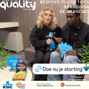 Progimpex pluche knuffels voor KBC en De Warmste week.